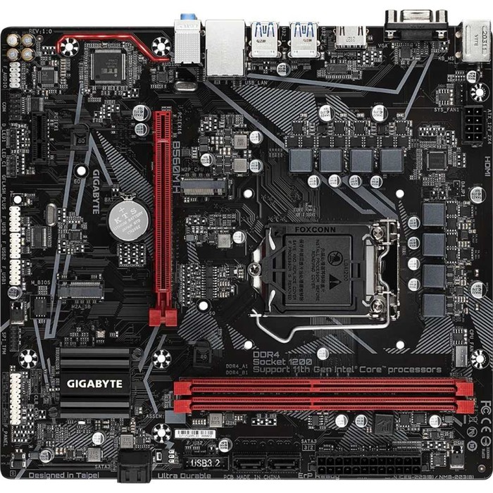 фото Материнская плата gigabyte b560m h, lga1200, b560, 2xddr4, vga, hdmi, matx