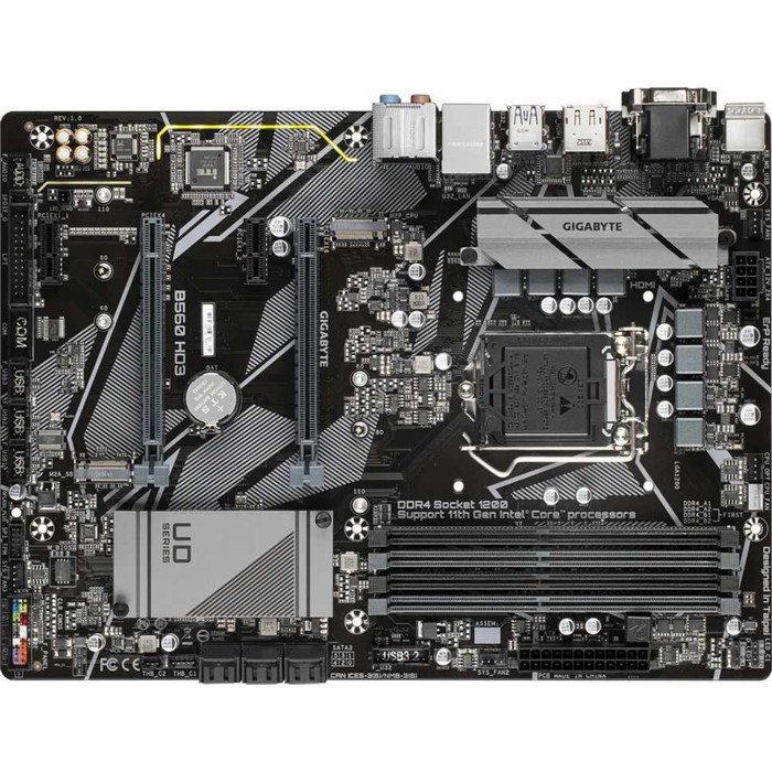 фото Материнская плата gigabyte b560 hd3, lga1200, b560, 4xddr4, vga, dvi, hdmi, matx