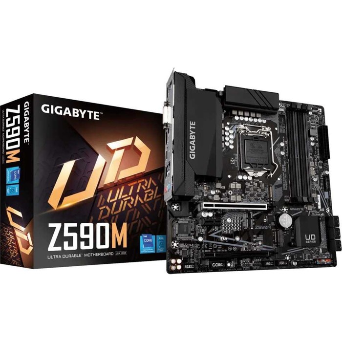 фото Материнская плата gigabyte z590m, lga1200, z590m, 4xddr4, vga, dvi, hdmi, matx