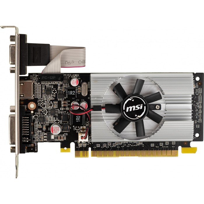 Видеокарта MSI PCI-E N210-1GD3/LP GeForce 210, 1 Гб, 64 Bit, DDR3, 460/800, DVI, HDMI , Ret 787738 видеокарта msi pci e n210 1gd3 lp 1024mb n210 1gd3 lp