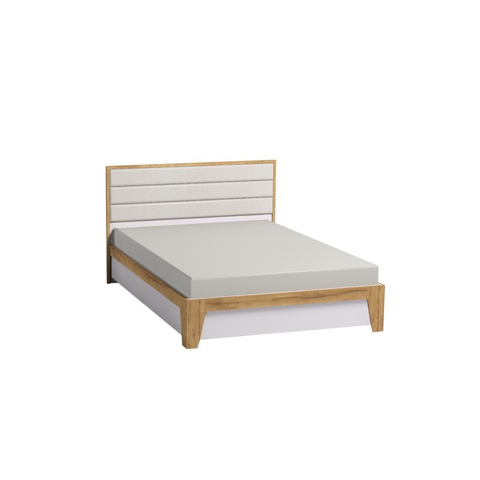 Кровать Люкс «Айрис 307», 2000 × 1600 мм, без основания, цвет белый / дуб золотистый кровать без основания айрис 307 люкс 160х200 дуб белый