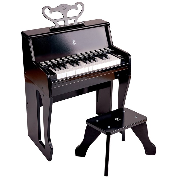 Игрушка музыкальная «Пианино» с табуреткой, чёрная игрушка музыкальная пианино с табуреткой красная