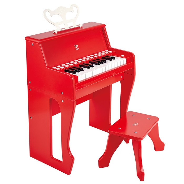 Музыкальная игрушка «Пианино» с табуреткой, красная