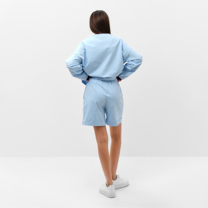 фото Костюм женский (толстовка и шорты) mist, р. 44-46, голубой