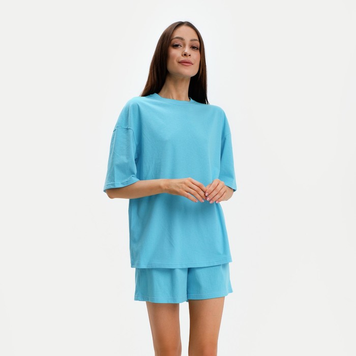 

Пижама женская (футболка и шорты) KAFTAN Basic р. 40-42, голубой