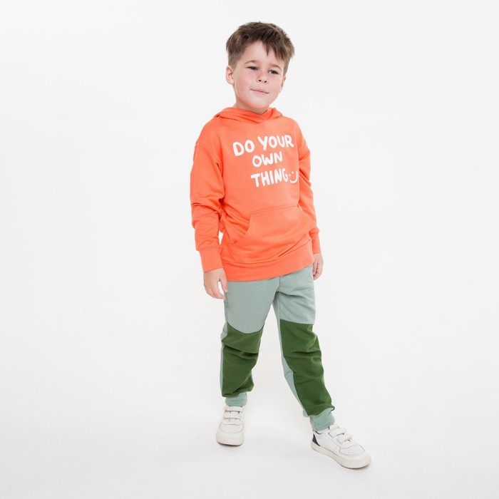 фото Брюки для мальчика, цвет серо-зеленый, рост 98 мануфактурная лавка