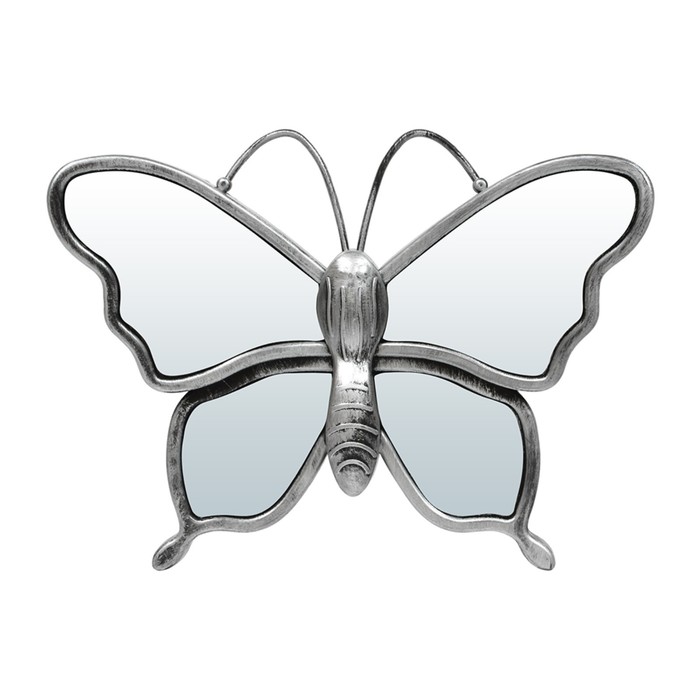 фото Зеркало qwerty «баттерфляй», декоративное, 25х25 см, цвет серебро