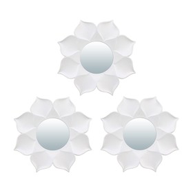 Набор зеркал Qwerty «Бордо», настенные, 3 шт, d=10 см, цвет белый