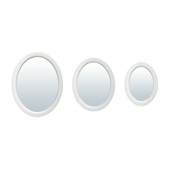 фото Набор зеркал qwerty «неаполь», настенных, 3 шт, d=26 см, цвет белый