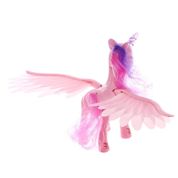ZABIAKA Лошадка "Единорог" со светом и звуком. машет крыльями, цв. розовый