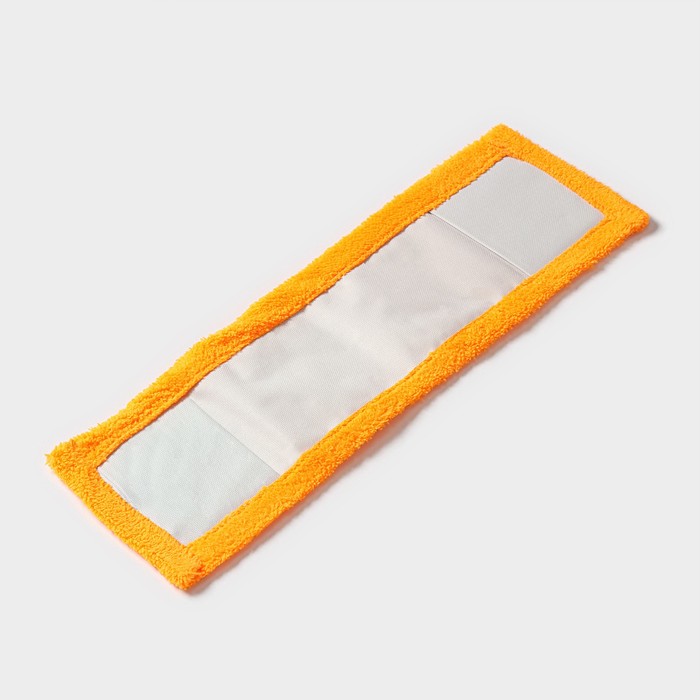 Насадка для плоской швабры, микрофибра 42х12 см, 60 гр, цвет оранжевый