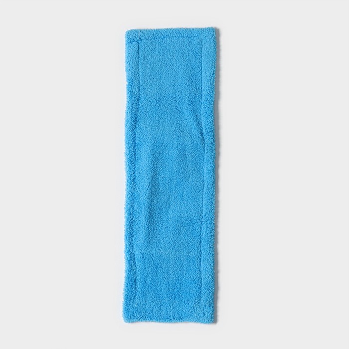 Насадка для плоской швабры Доляна, 42×12 см, микрофибра, цвет синий насадка для плоской швабры доляна пастель 42×12 см микрофибра 60 гр цвет мятный