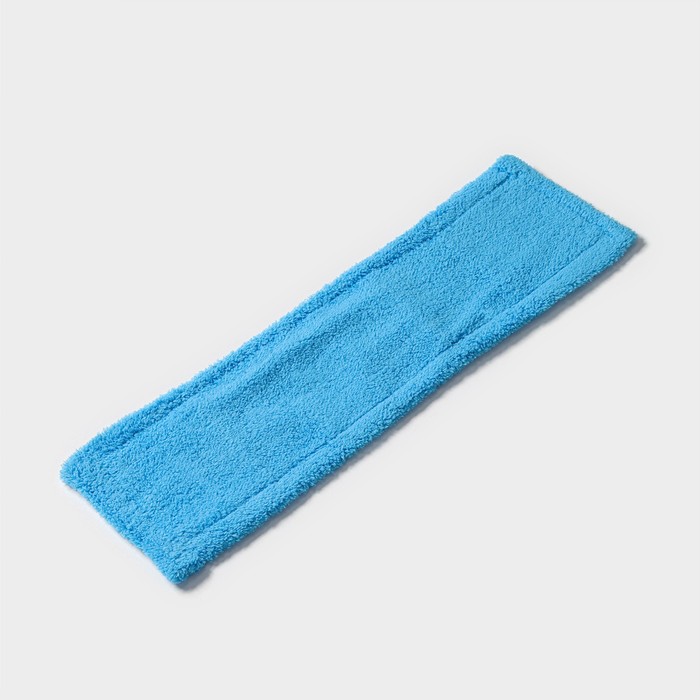 Насадка для плоской швабры, микрофибра 42х12 см, 60 гр, цвет синий