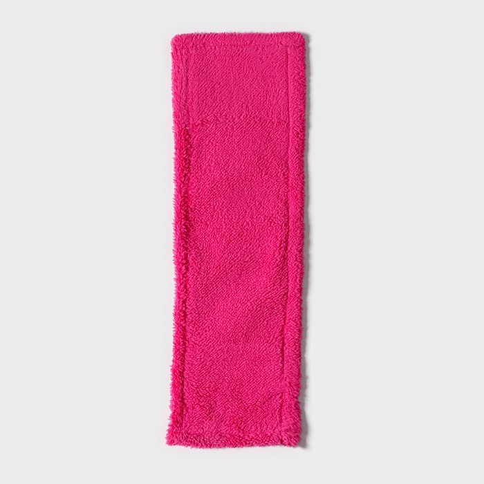Насадка для плоской швабры Доляна, 42×12 см, микрофибра, цвет розовый насадка для плоской швабры доляна 40×12 см микрофибра цвет микс