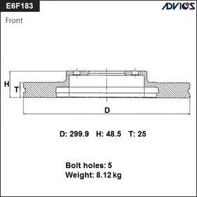 Диск тормозной пер. ADVICS (F) MAZDA 3 BL (09-13)