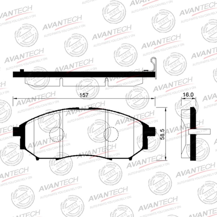 

Колодки тормозные дисковые Avantech (противоскрипная пластина в компл.) AV733