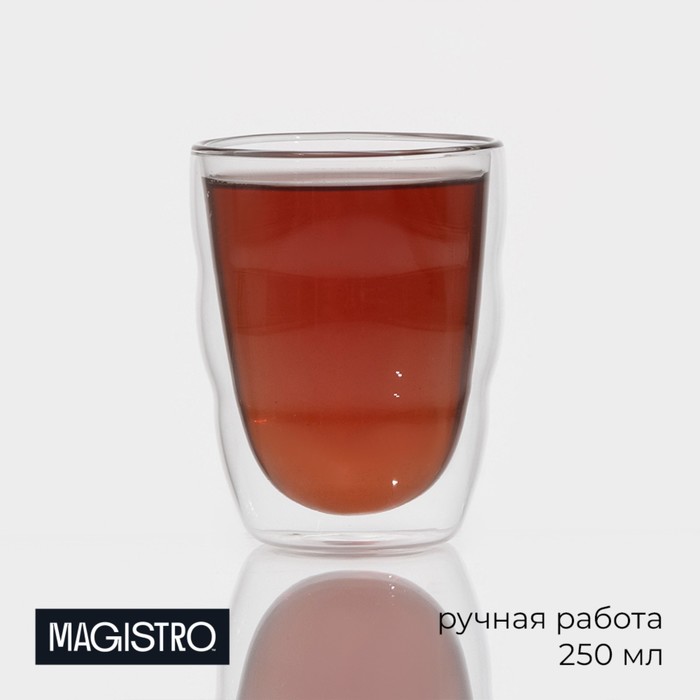 

Стакан стеклянный с двойными стенками Magistro «Поль Волна», 250 мл