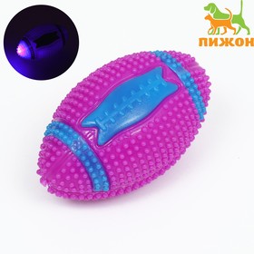 Мяч для собак светящийся с пищалкой 'Регби', TPR, 7 см, розовый Ош