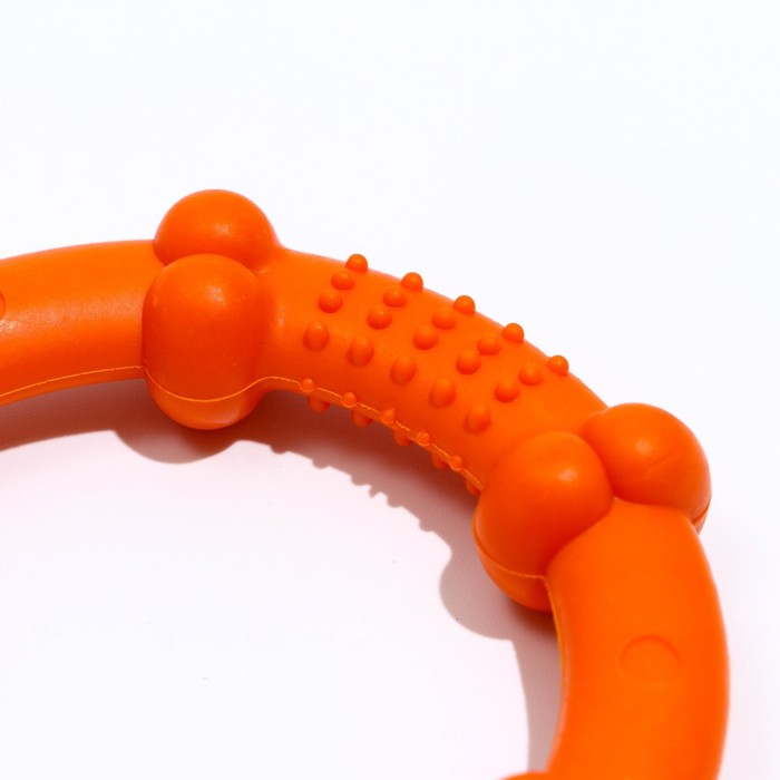 Кольцо рельефное из термопластичной резины, не тонет, 9,5 см,  оранжевое