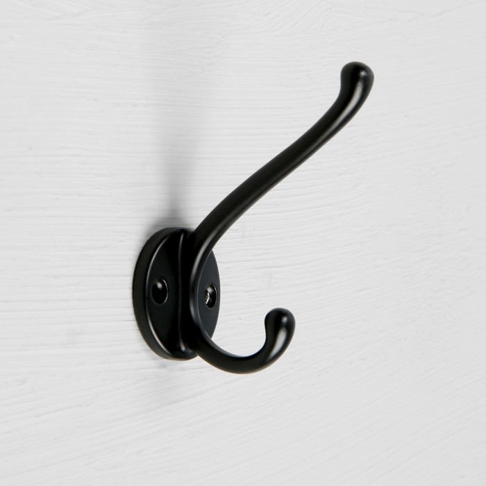Крючок мебельный CAPPIO, двухрожковый, цвет черный