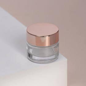 

Баночка стеклянная для хранения, 10 г, цвет розовое золото/прозрачный