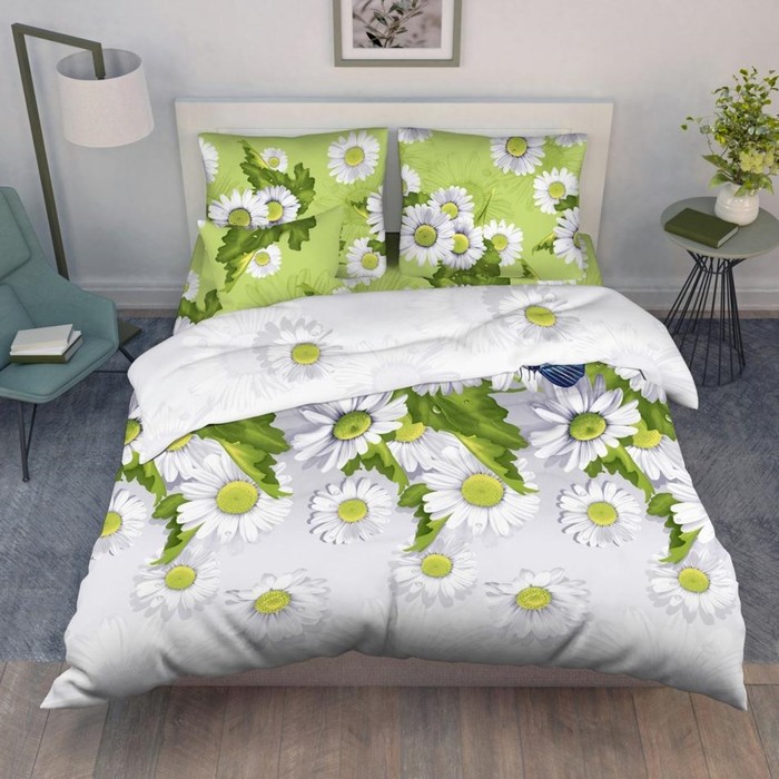 

Постельное бельё 1.5 сп «Летний день», размер 150x214 см, 145x215 см, 70x70 см - 2 шт