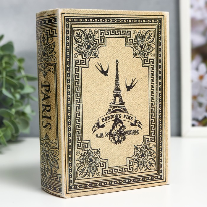Шкатулка-книга дерево кожзам Ретро. Париж 16х11х4,5 см шкатулка книга дерево эйфелева башня париж кожзам 17х11х5 см