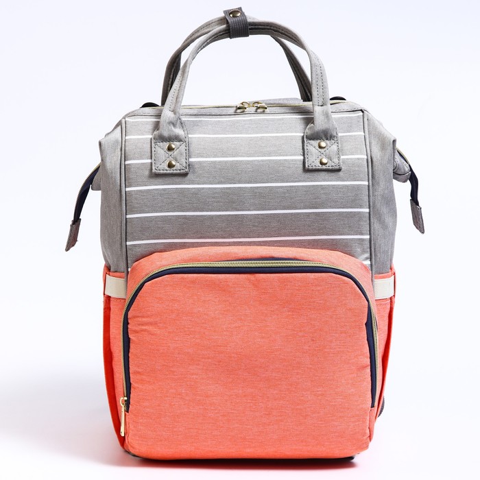Сумка-рюкзак для хранения вещей малыша, цвет серый/розовый