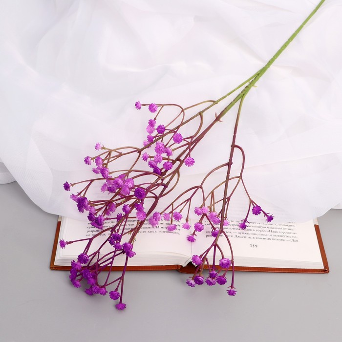 Цветы искусственные Гипсофила хлопчатая 60 см, сиреневый гиацинт сиреневый 2 букета искусственные цветы