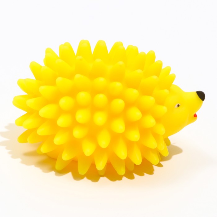 фото Игрушка пищащая "ёж" большой для собак, 9 см, жёлтая пижон