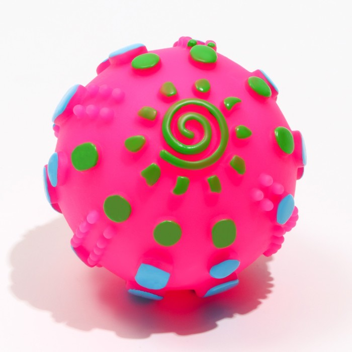 фото Игрушка пищащая "чудо-мяч", 6,5 см, розовая пижон