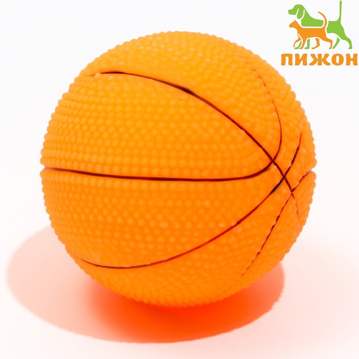 Игрушка пищащая малая Мяч баскетбольный 5,5 см, оранжевая