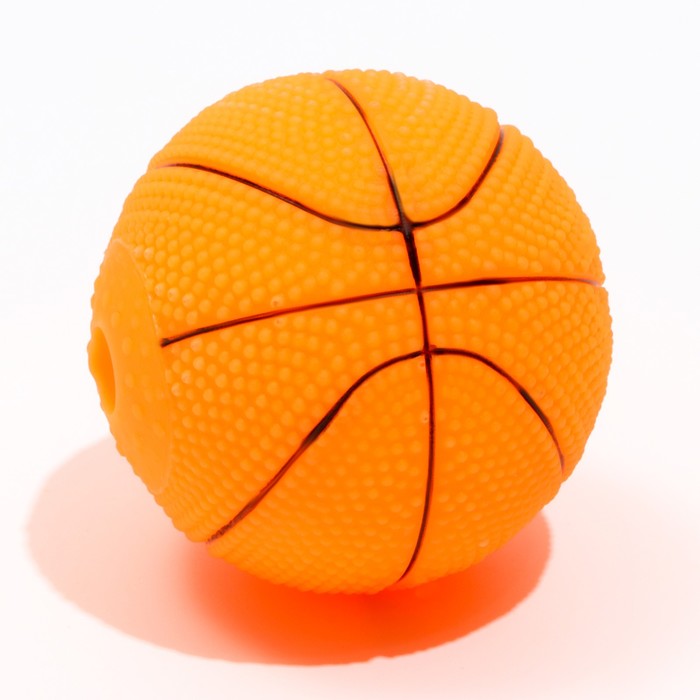 Игрушка пищащая малая "Мяч баскетбольный" 5,5 см, оранжевая