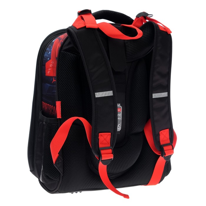 

Рюкзак каркасный 37 х 29 х 17 см, Hatber Ergonomic Classic, Supercar, красный/чёрный NRk_71036