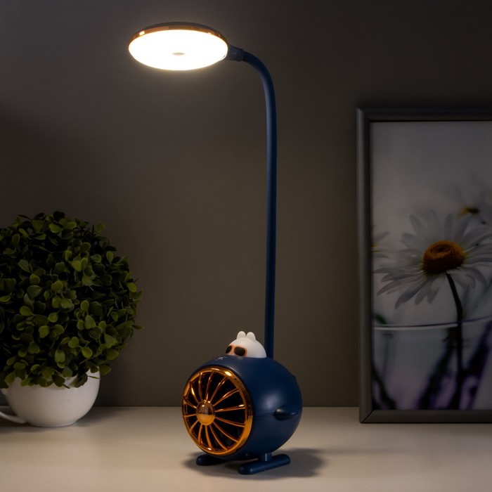 

Настольная лампа "Кошка пилот" LED 3Вт USB АКБ синий 14,5х5х28 см RISALUX