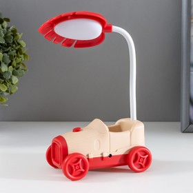 Настольная лампа 'Машинка' LED 5Вт USB бежево-красный 6,5х11х17 см Ош