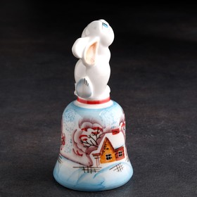 

Колокольчик "Котик Зайка - Зима", авторская роспись, фарфор, 13 см