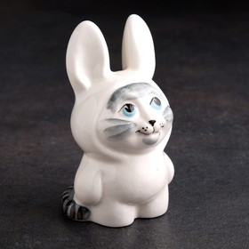 

Сувенир "Котик Зайка", серый, фарфор, 10 см