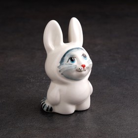 

Сувенир "Котик Зайка", серо-голубой, фарфор, 8 см
