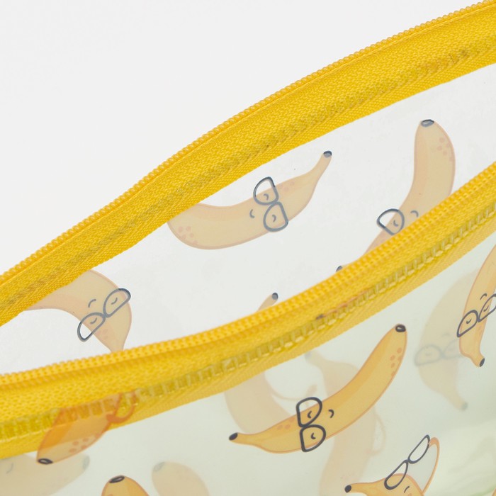 Косметичка-футляр Бананы, 20,5*0,5*9,5см, отд на молнии, желтый