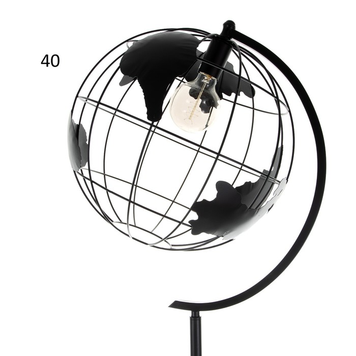 Торшер "Планета" E27 40Вт черный 48х30х165 см 7012739