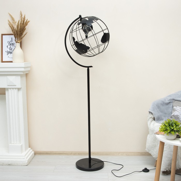 Торшер "Планета" E27 40Вт черный 48х30х165 см 7012739