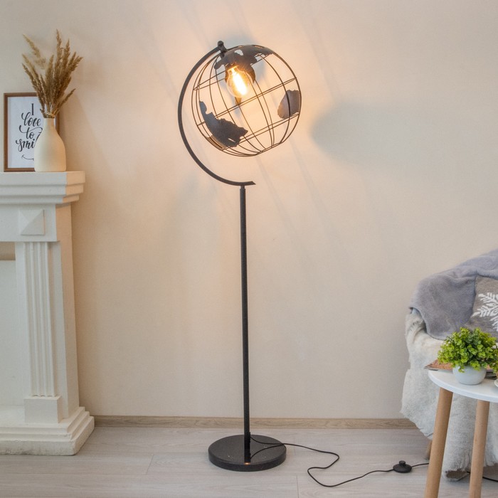 Торшер "Планета" E27 40Вт черный 48х30х165 см 7012739