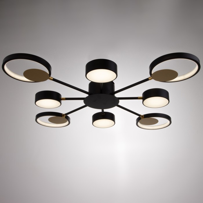 

Люстра с ПДУ 2301/8BK LED 160Вт 3000-6000К черный 93х93х8 см