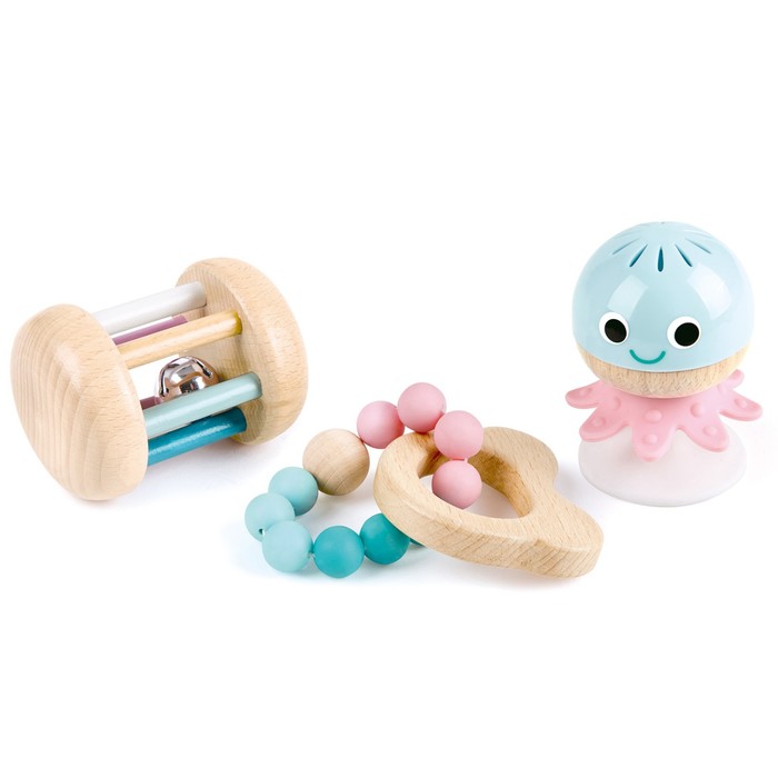 Набор игрушек-погремушек Hape «Сенсорный» для новорожденных