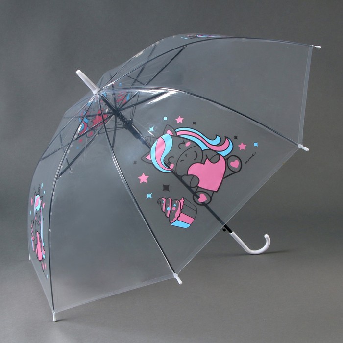 зонт детский единорожка ‎ полуавтомат прозрачный d 90см Зонт детский «Единорожка»‎ полуавтомат прозрачный, d=90см