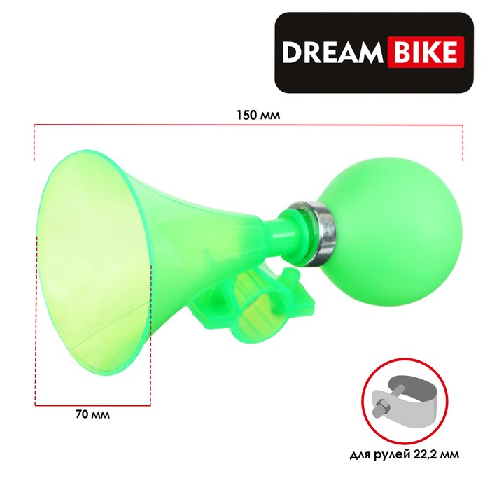 фото Клаксон dream bike, пластик, в индивидуальной упаковке, цвет зелёный 5415729