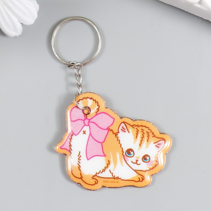 

Брелок ПВХ "Котёнок с бантом" мягкий 4,7х4,4 см