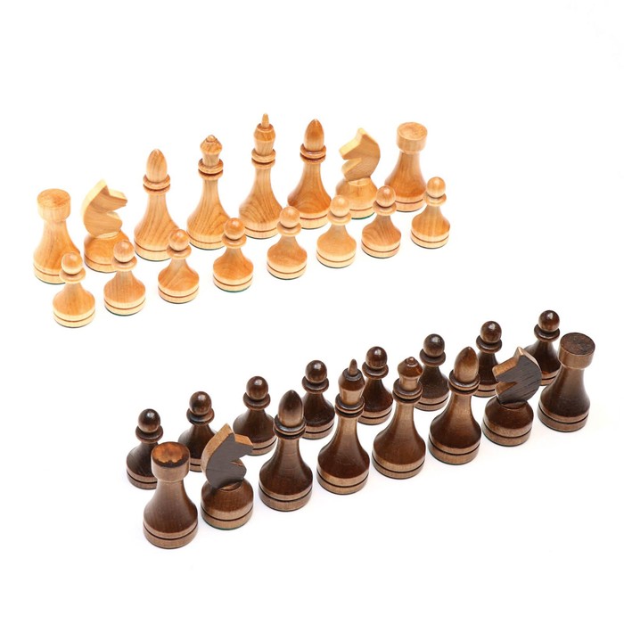 фото Фигуры шахматные гроссмейстерские деревянные, утяжеленные (король h=10.5 см, пешка h=5.6 см)