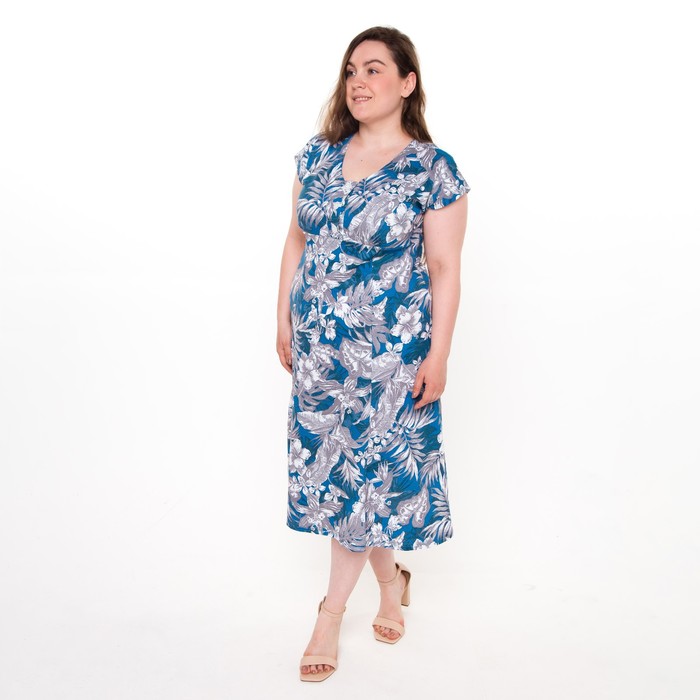 фото Платье женское, цвет синий, размер 48 натали